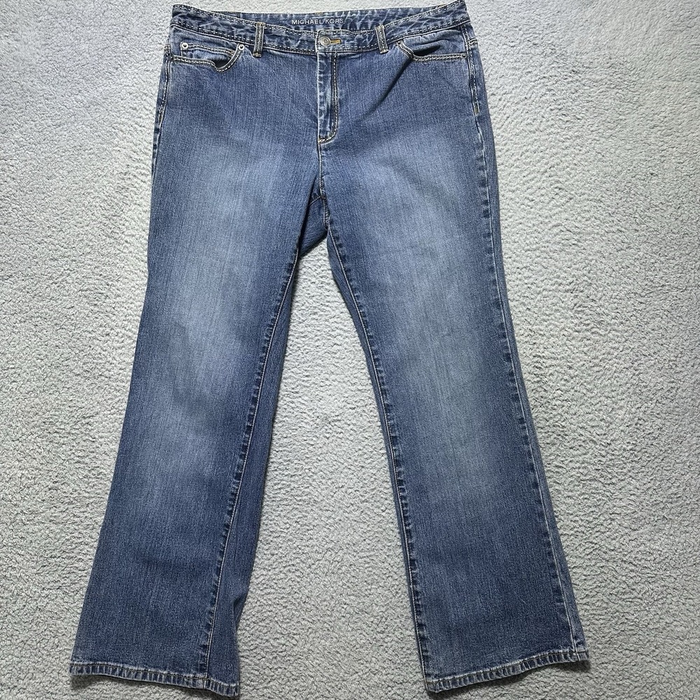 Women's michael kors thick stitch denim jeans bootcut Size 14/31 western Rodeo